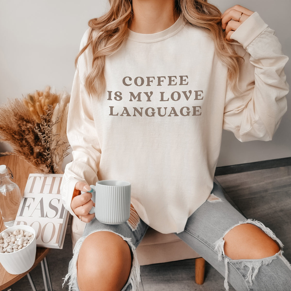 Coffee and love sweatshirt sale