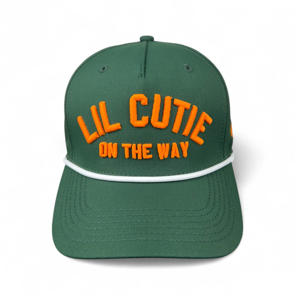 LIL CUTIE ON THE WAY - Hunter Green (White Rope) Hat