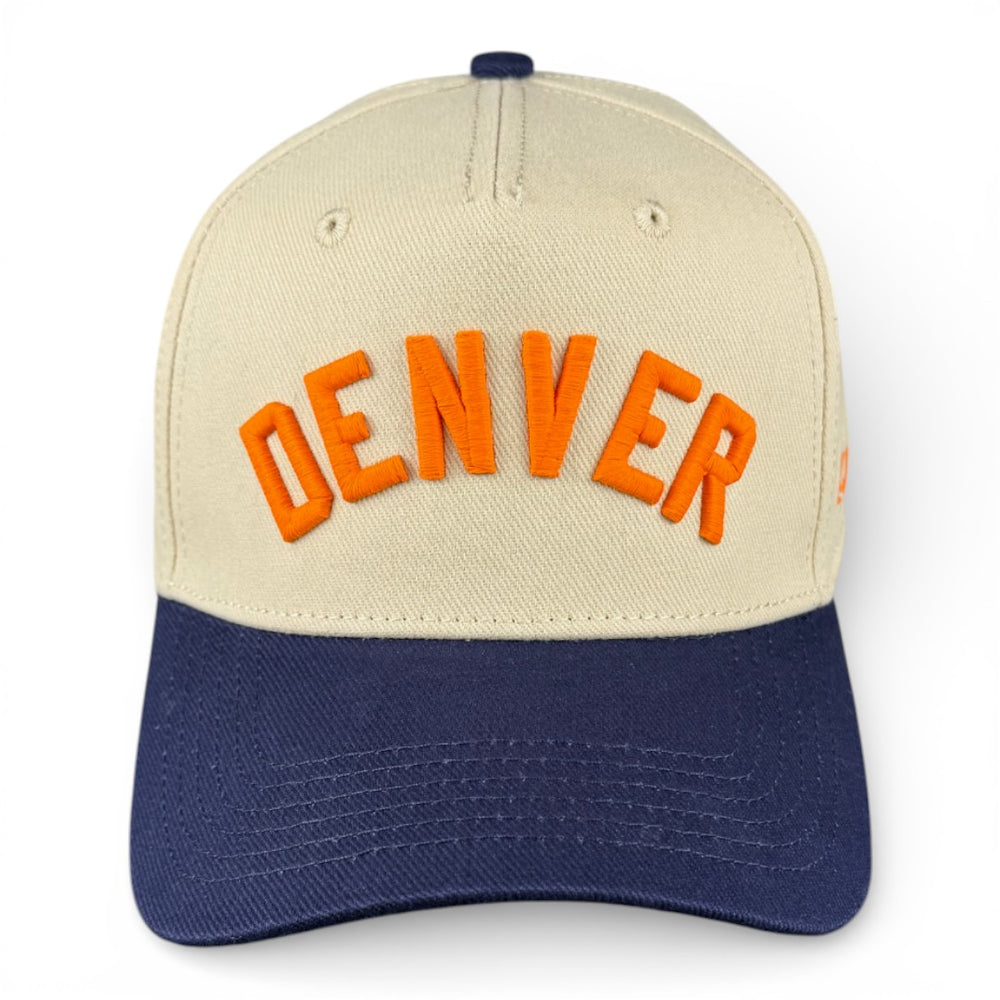 DENVER - Right Side Up Navy and Cream Vintage Two Tone Hat