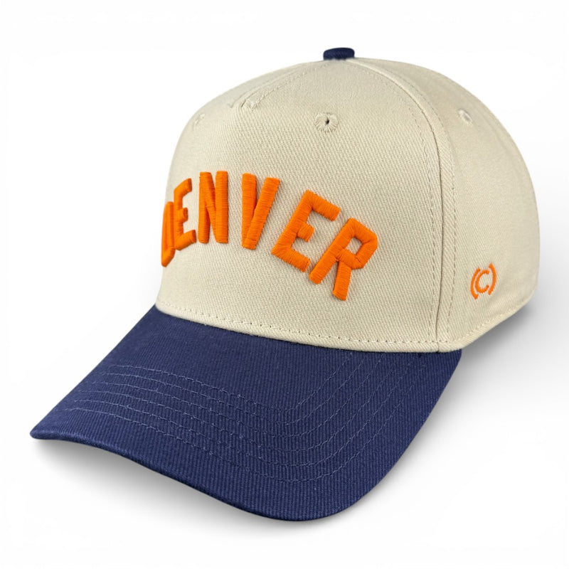 DENVER - Right Side Up Navy and Cream Vintage Two Tone Hat
