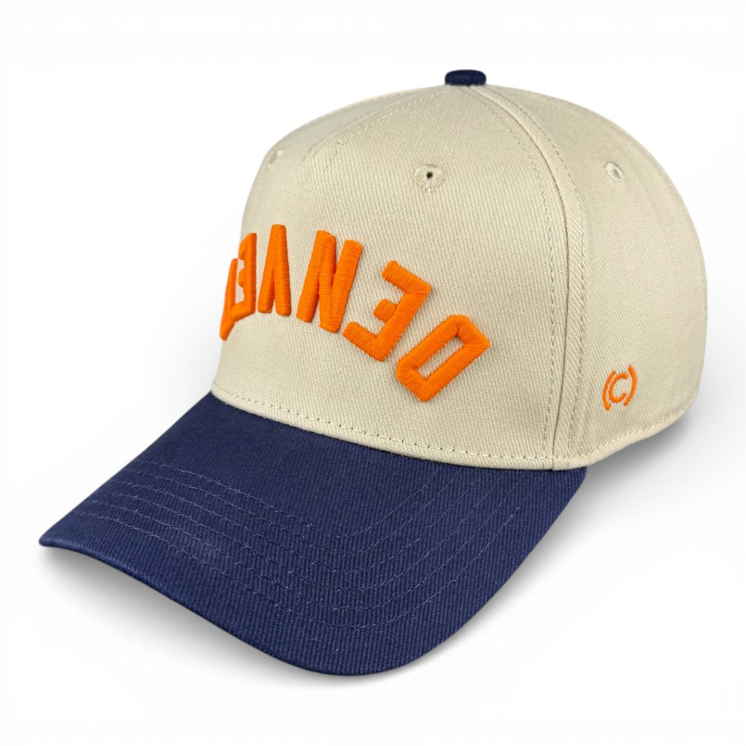 DENVER - Upside Down Navy and Cream Vintage Two Tone Hat