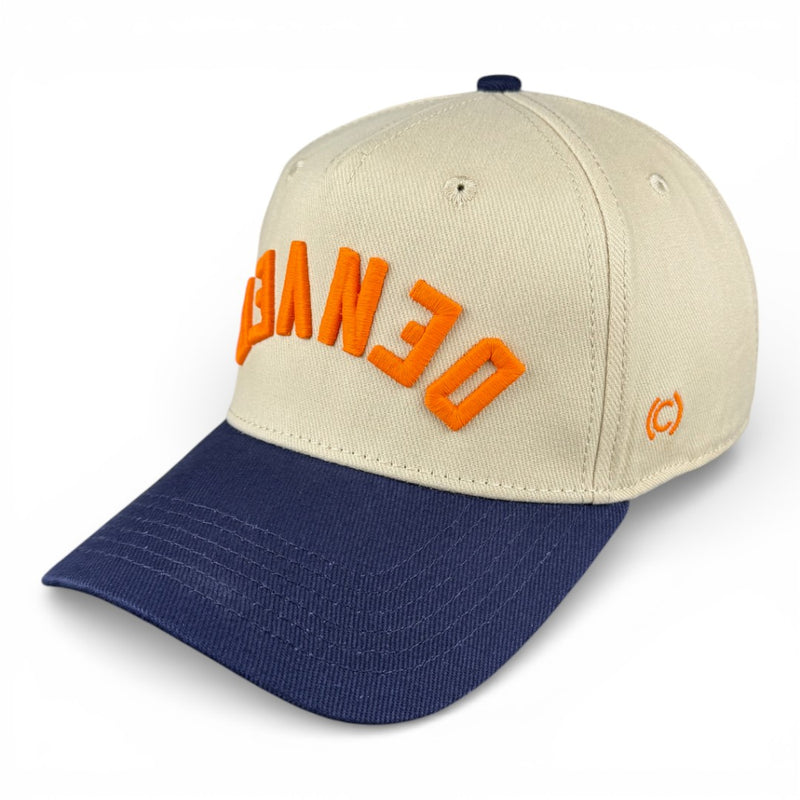 DENVER - Upside Down Navy and Cream Vintage Two Tone Hat
