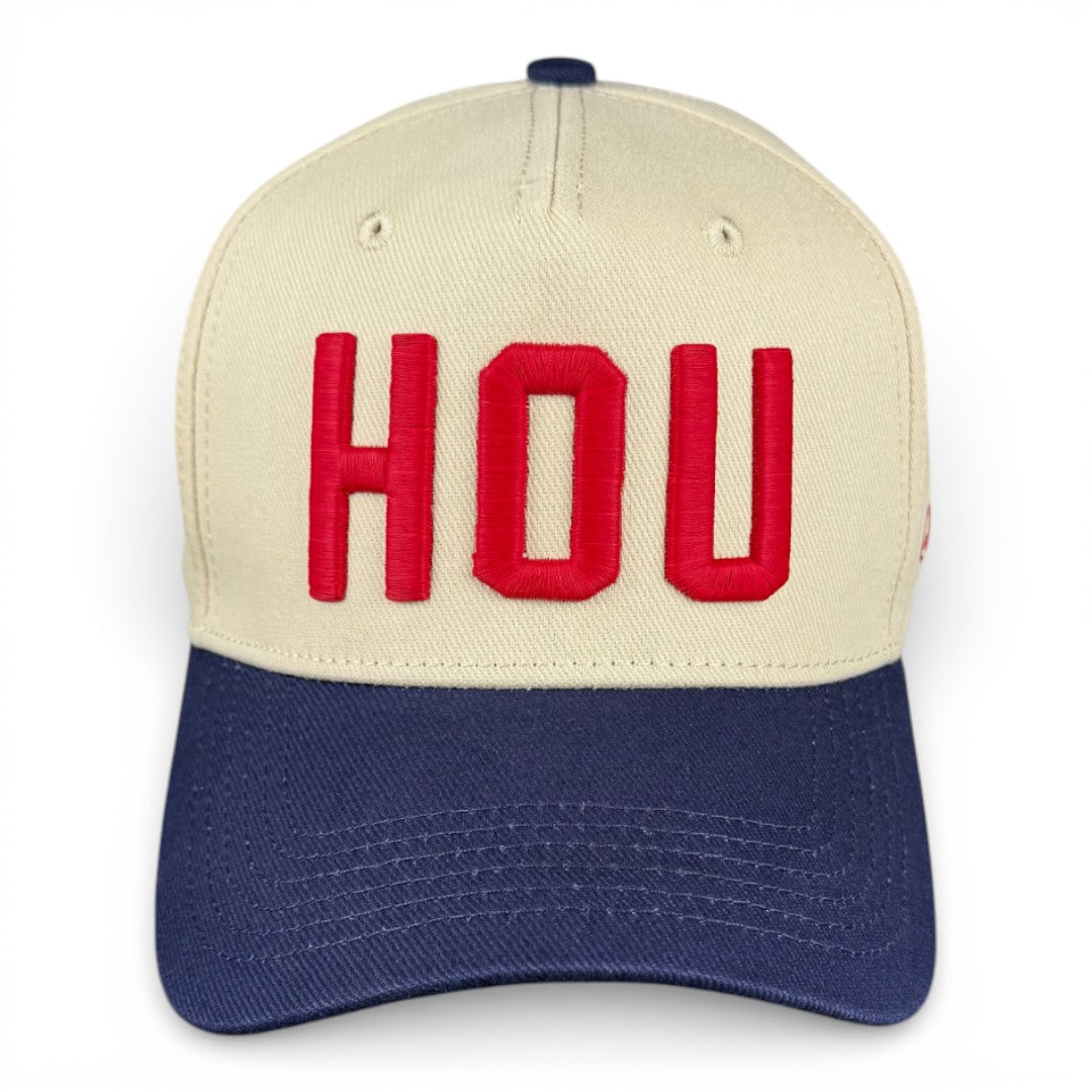 HOUSTON - Right Side Up Navy and Cream Vintage Two Tone Hat