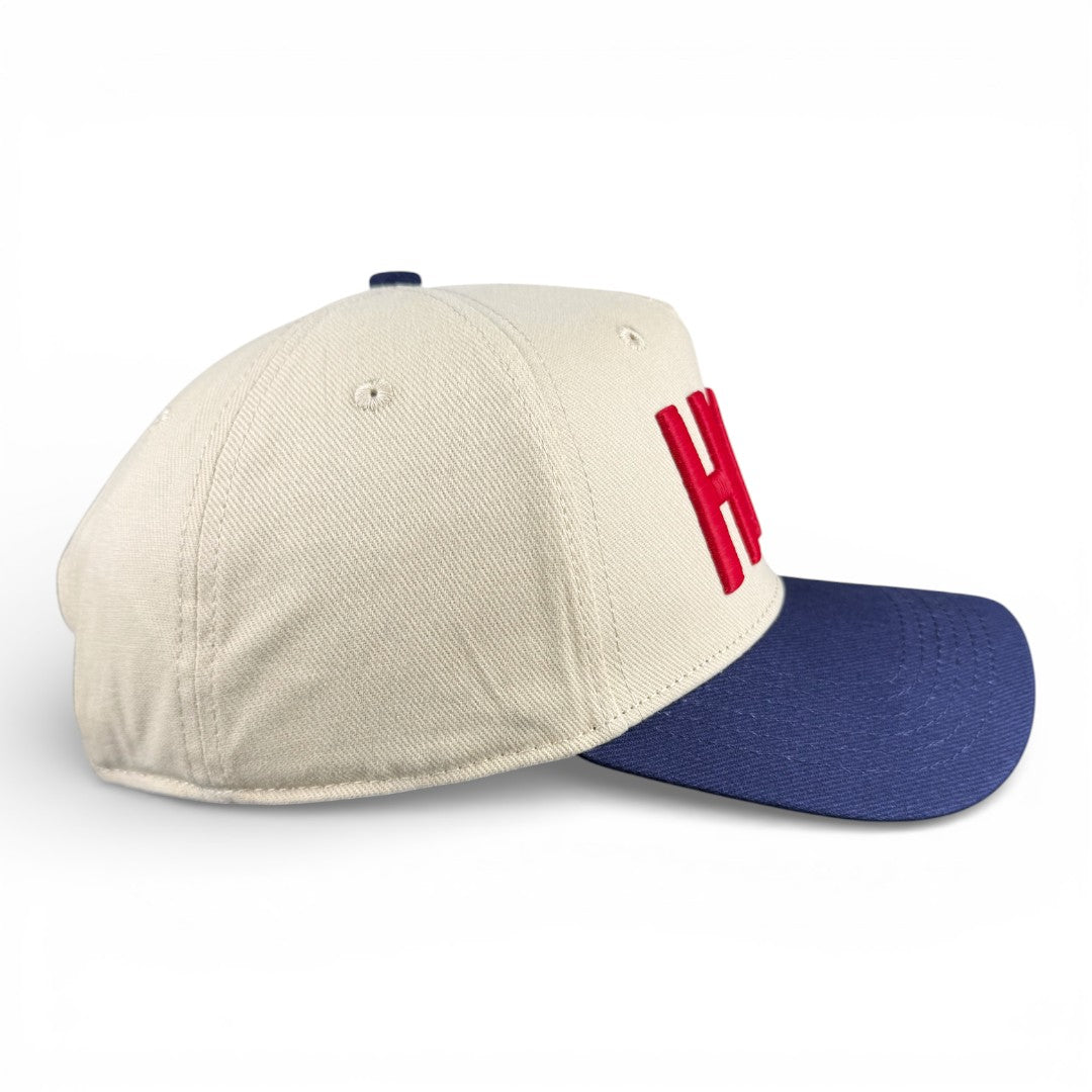 HOUSTON - Right Side Up Navy and Cream Vintage Two Tone Hat