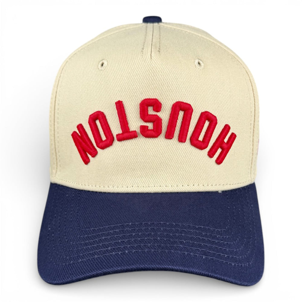 HOUSTON - Upside Down Navy and Cream Vintage Two Tone Hat
