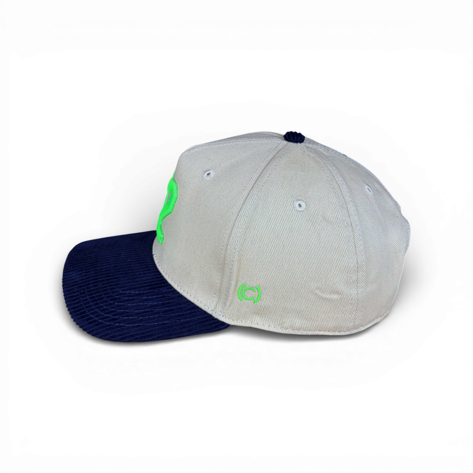 12 - Navy & Cream Corduroy Bill Hat