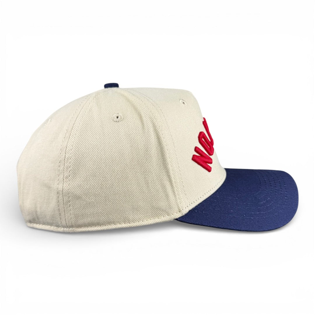 HOUSTON - Upside Down Navy and Cream Vintage Two Tone Hat