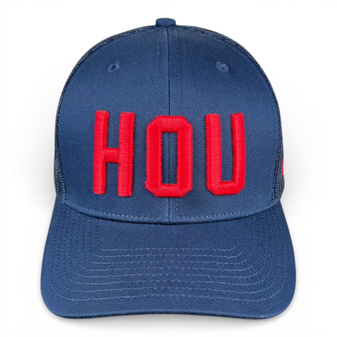 HOUSTON - Right Side Up Navy Trucker Hat