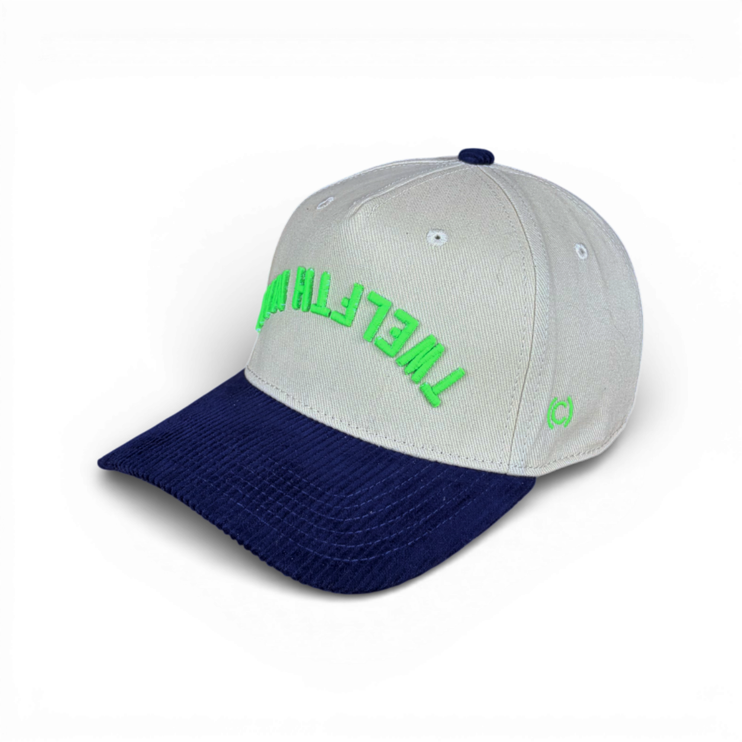 TWELFTH MAN - Upside Down Navy & Cream Corduroy Bill Hat