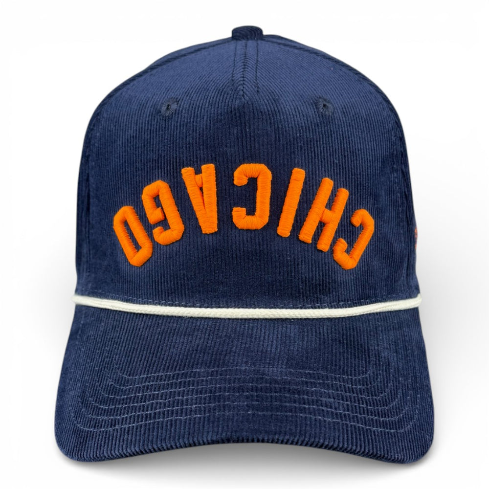 CHICAGO - Upside Down Navy Roped Micro-Corduroy Hat