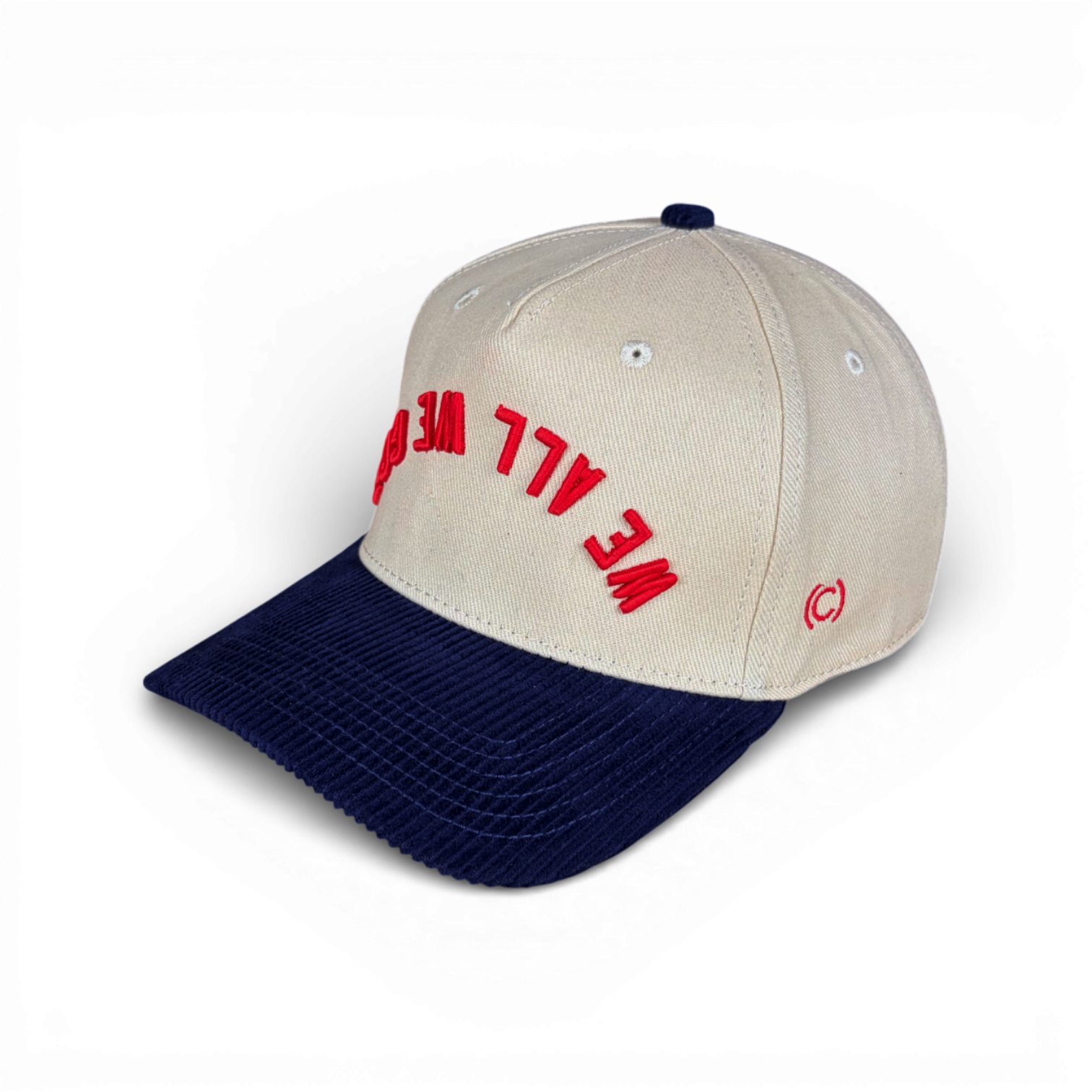 WE ALL WE GOT - Upside Down Navy & Cream Corduroy Bill Hat