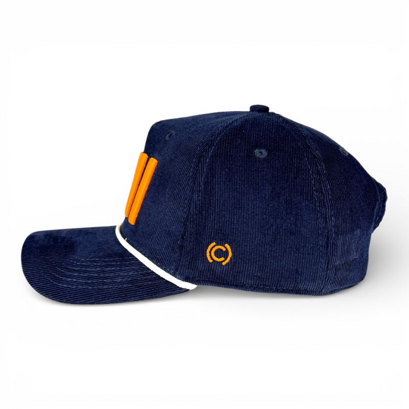 CHICAGO - Right Side Up Navy Roped Micro-Corduroy Hat