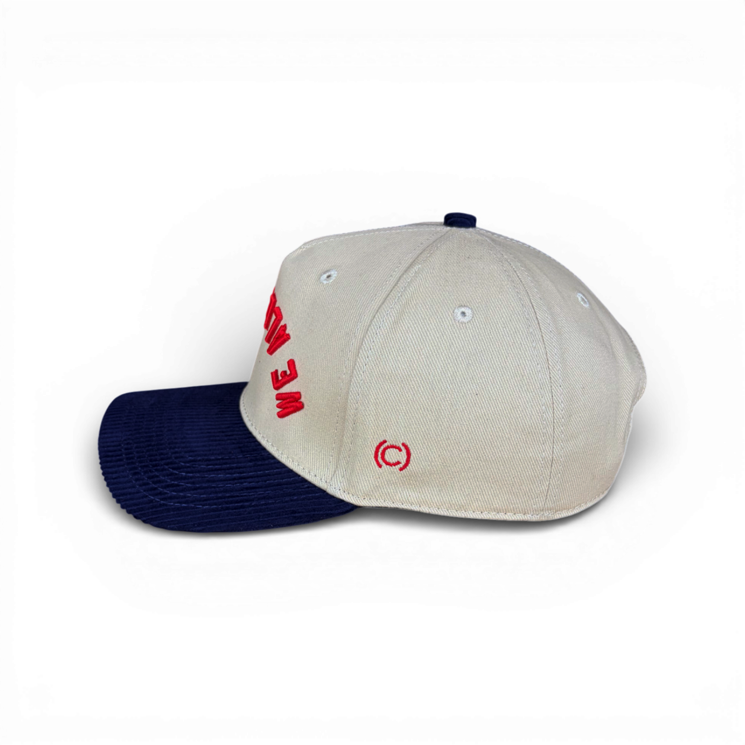 WE ALL WE GOT - Upside Down Navy & Cream Corduroy Bill Hat