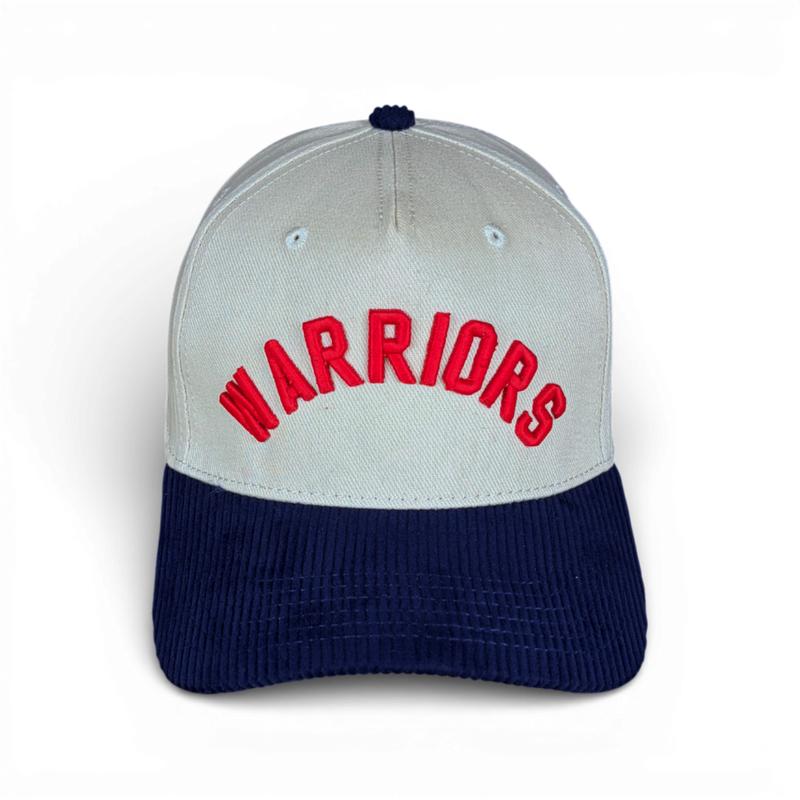 WARRIORS - Right Side Up Navy & Cream Corduroy Bill Hat