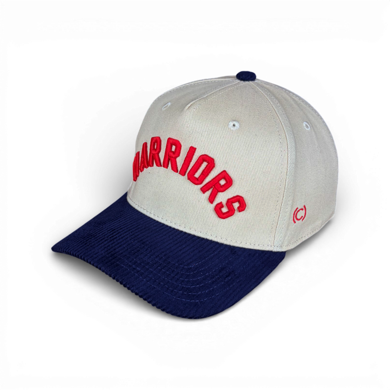 WARRIORS - Right Side Up Navy & Cream Corduroy Bill Hat