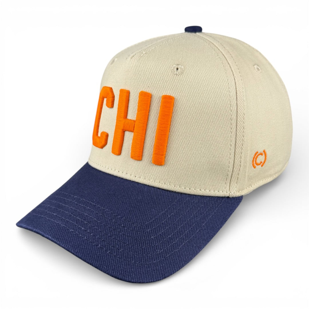 CHICAGO - Right Side Up Navy and Cream Vintage Two Tone Hat