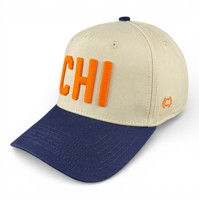 CHICAGO - Right Side Up Navy and Cream Vintage Two Tone Hat