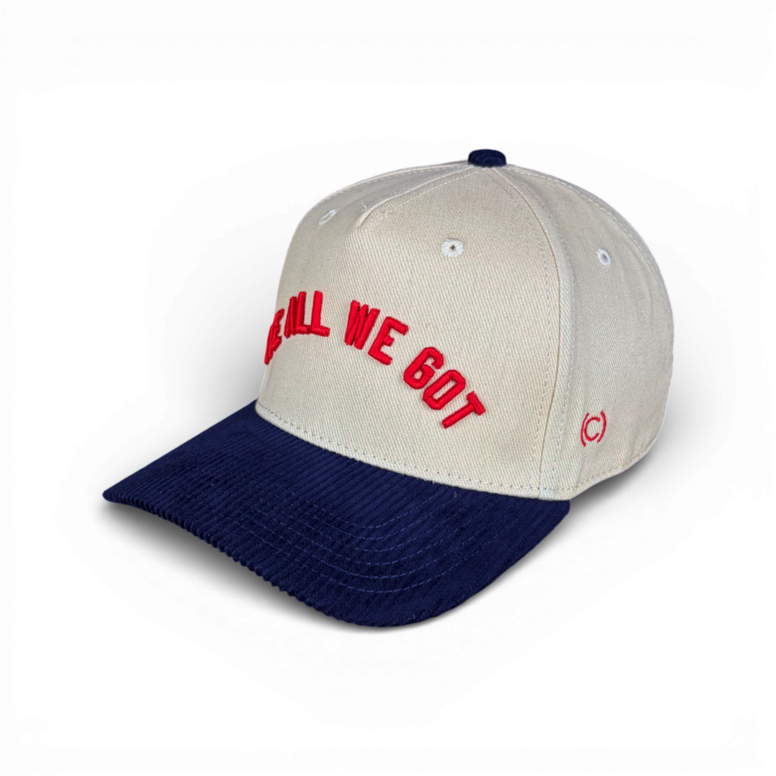 WE ALL WE GOT - Right Side Up Navy & Cream Corduroy Bill Hat