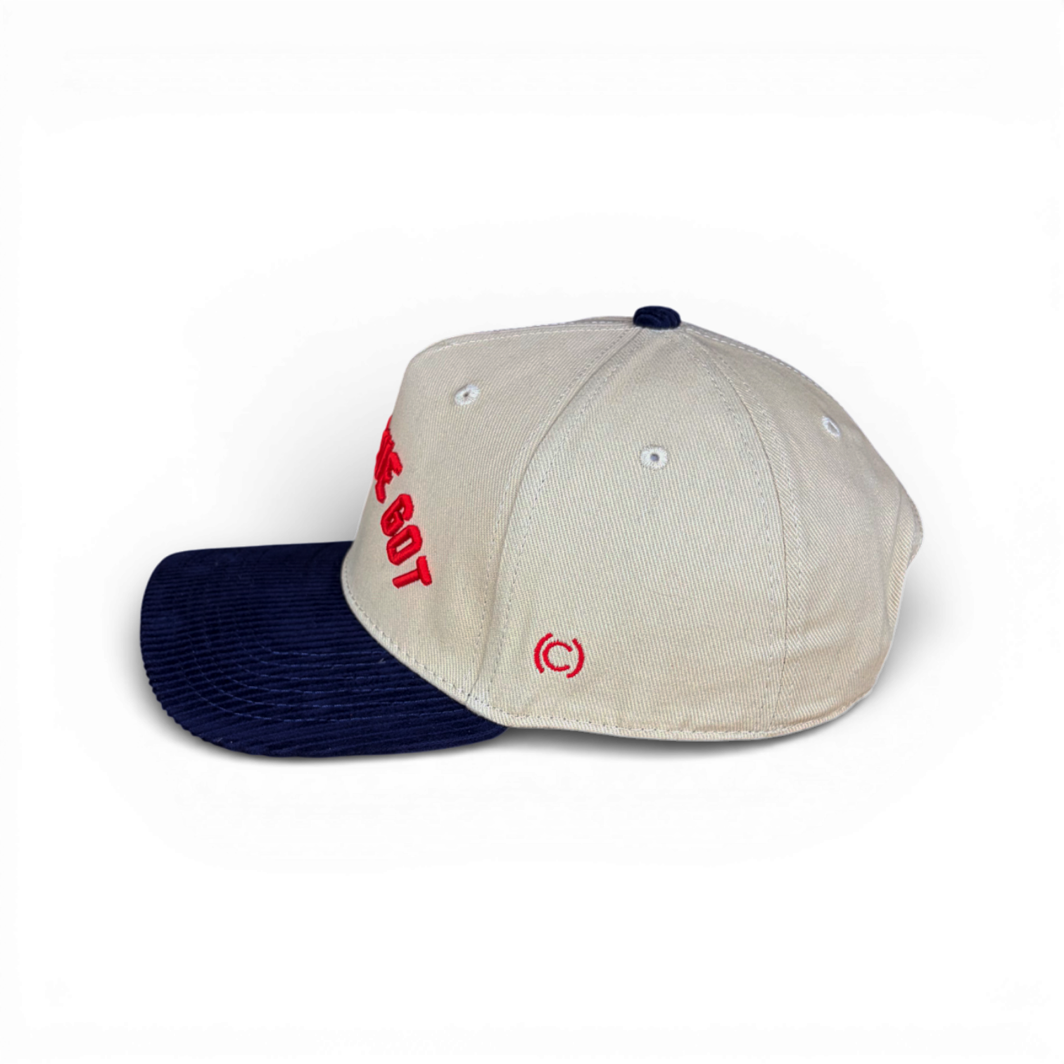 WE ALL WE GOT - Right Side Up Navy & Cream Corduroy Bill Hat