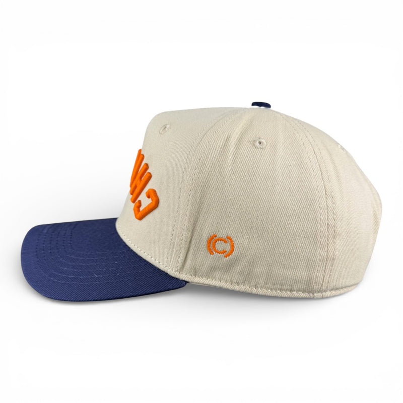 CHICAGO - Upside Down Navy and Cream Vintage Two Tone Hat