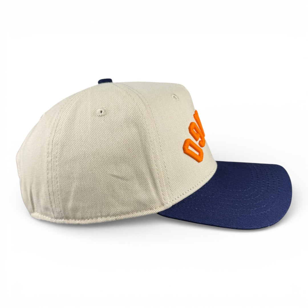 CHICAGO - Upside Down Navy and Cream Vintage Two Tone Hat