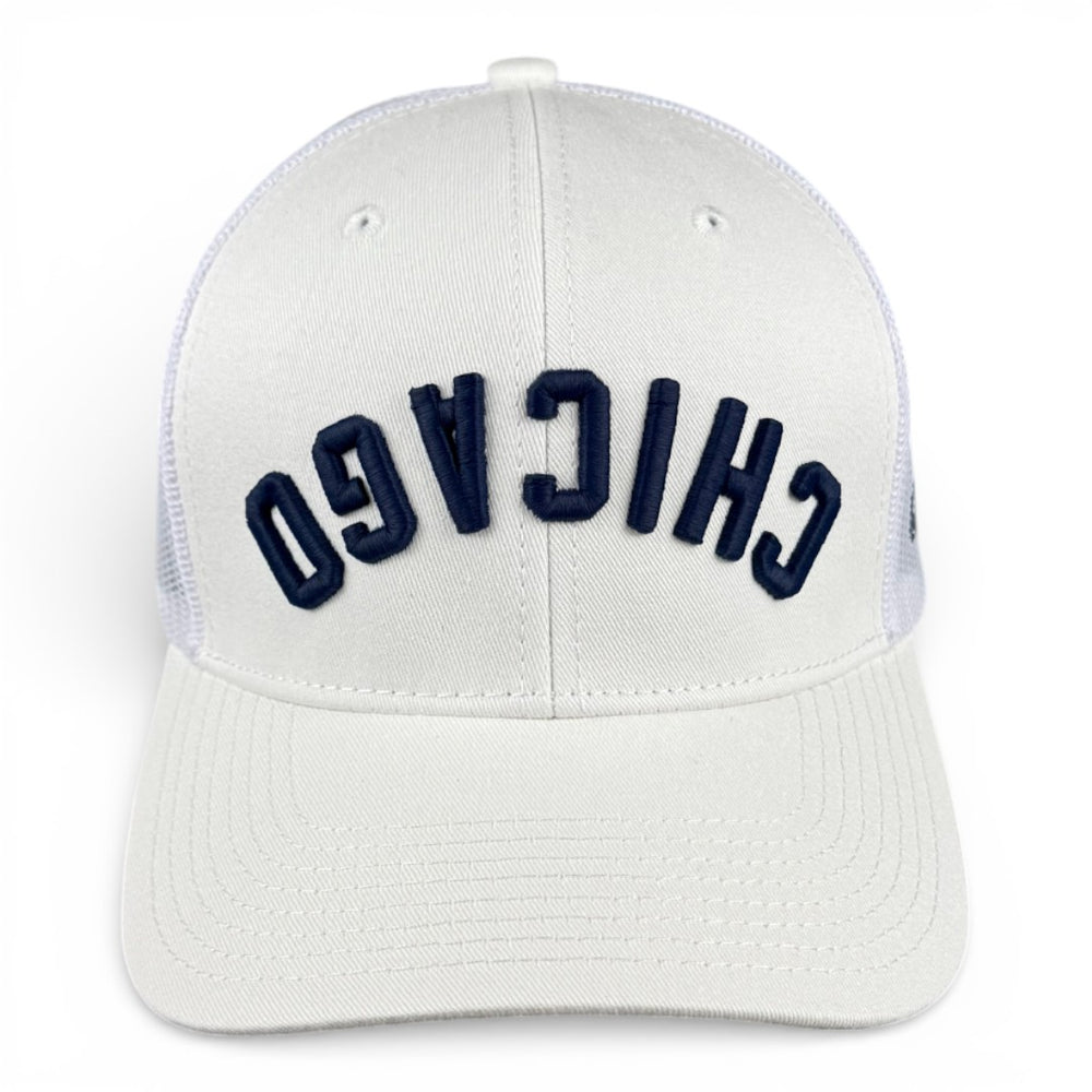 CHICAGO - Upside Down White Trucker Hat