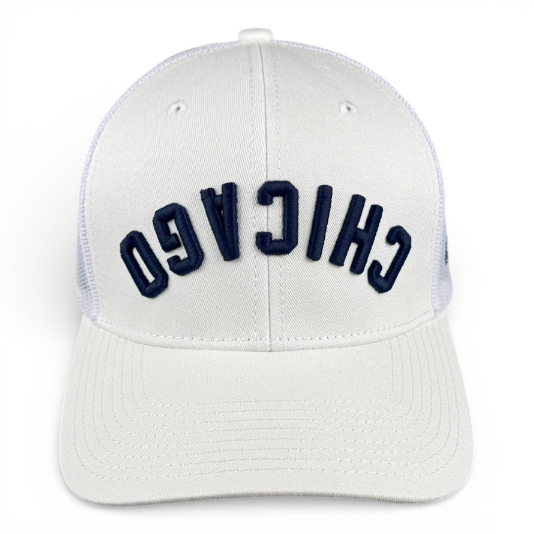 CHICAGO - Upside Down White Trucker Hat