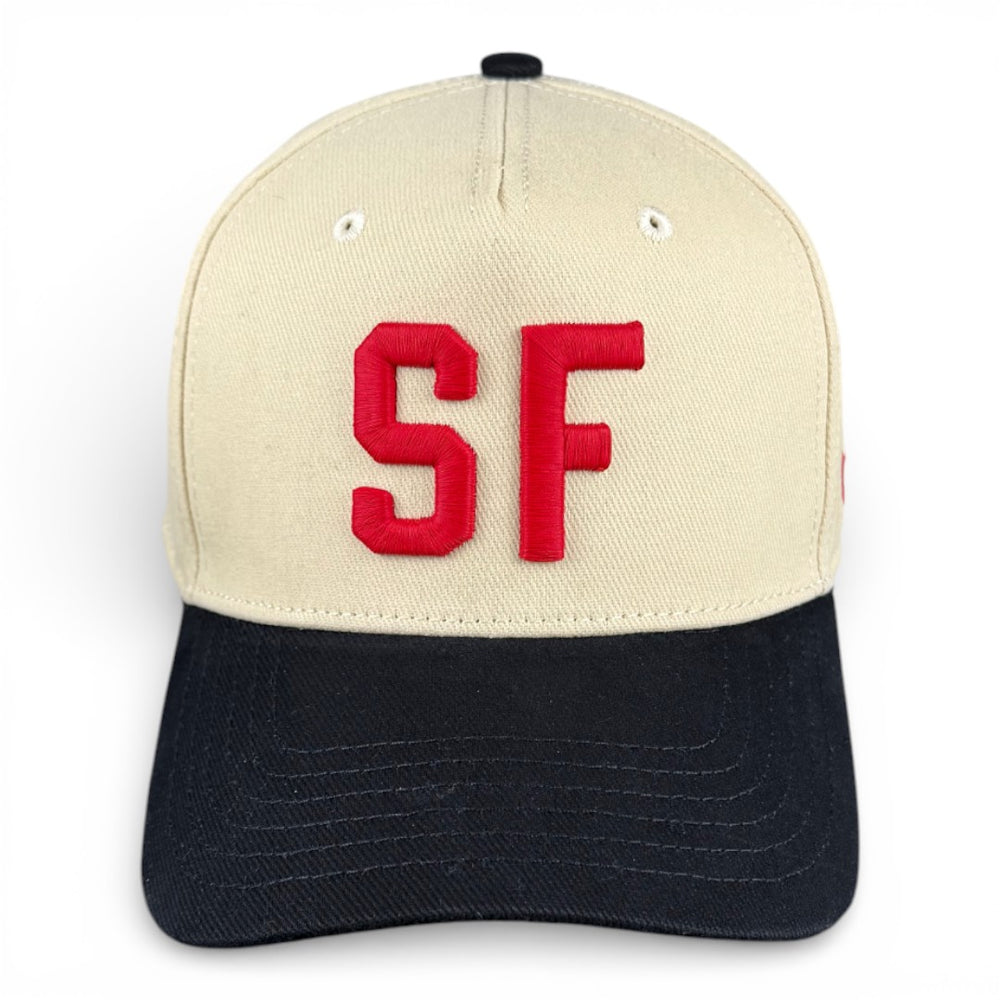 SAN FRANCISCO - Right Side Up Black and Cream Vintage Two Tone Hat