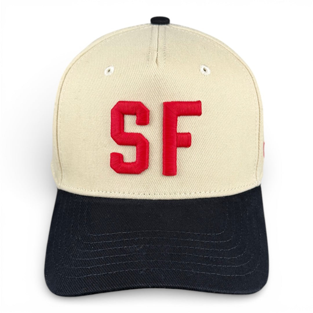 SAN FRANCISCO - Right Side Up Black and Cream Vintage Two Tone Hat