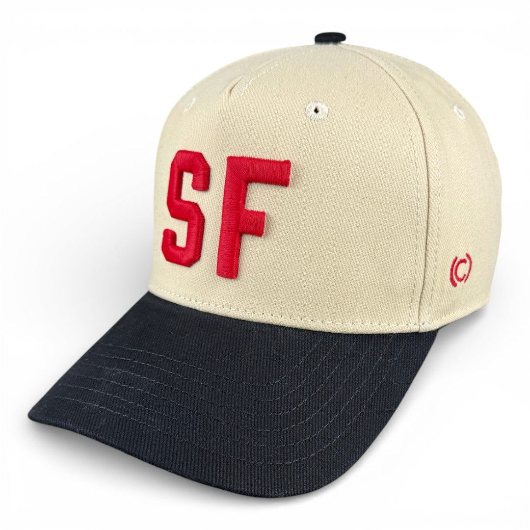 SAN FRANCISCO - Right Side Up Black and Cream Vintage Two Tone Hat