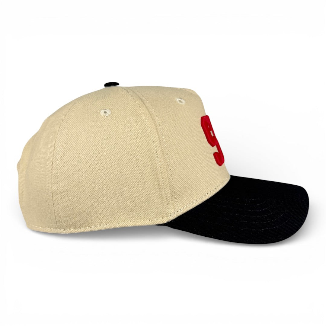 SAN FRANCISCO - Right Side Up Black and Cream Vintage Two Tone Hat