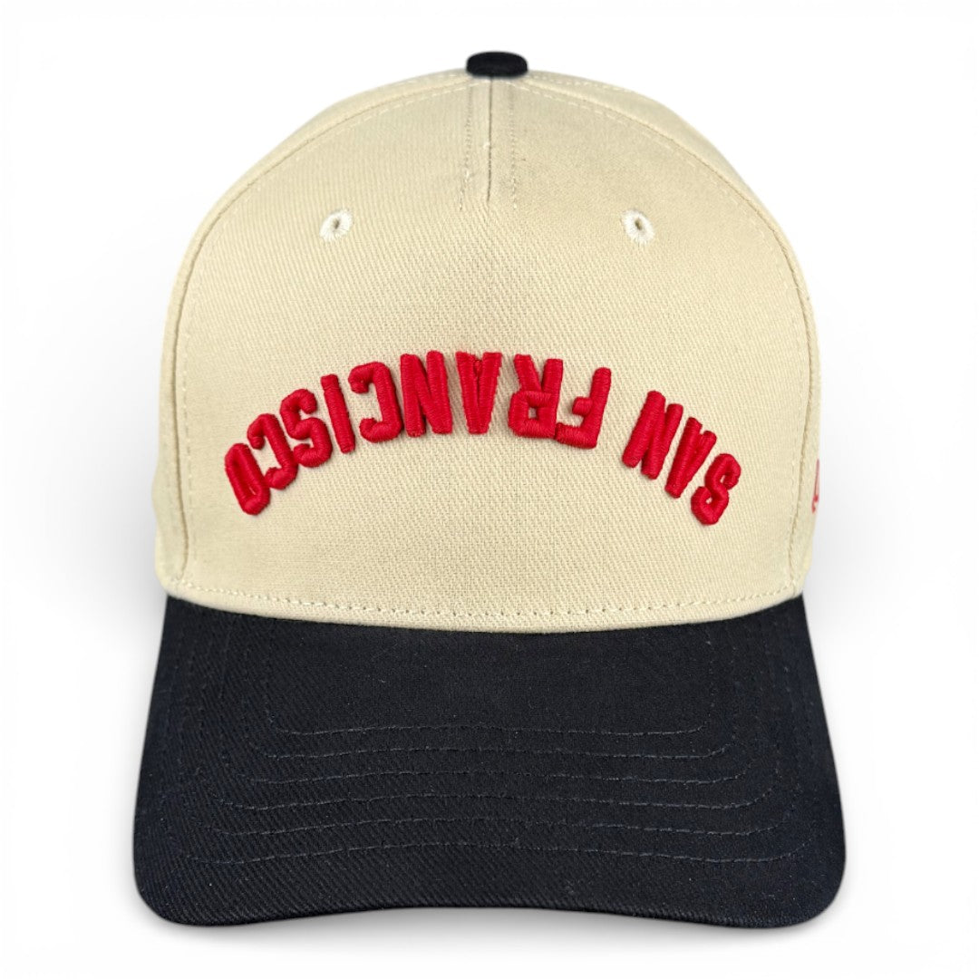 SAN FRANCISCO - Upside Down Black and Cream Vintage Two Tone Hat