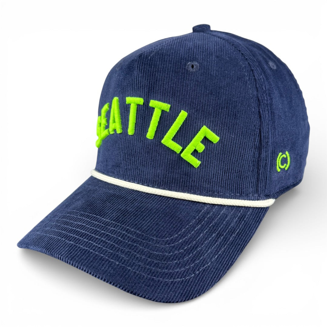 SEATTLE - Right Side Up Navy Roped Micro-Corduroy Hat