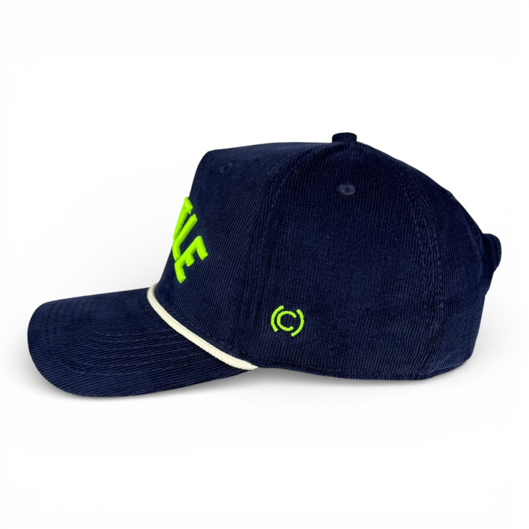 SEATTLE - Right Side Up Navy Roped Micro-Corduroy Hat