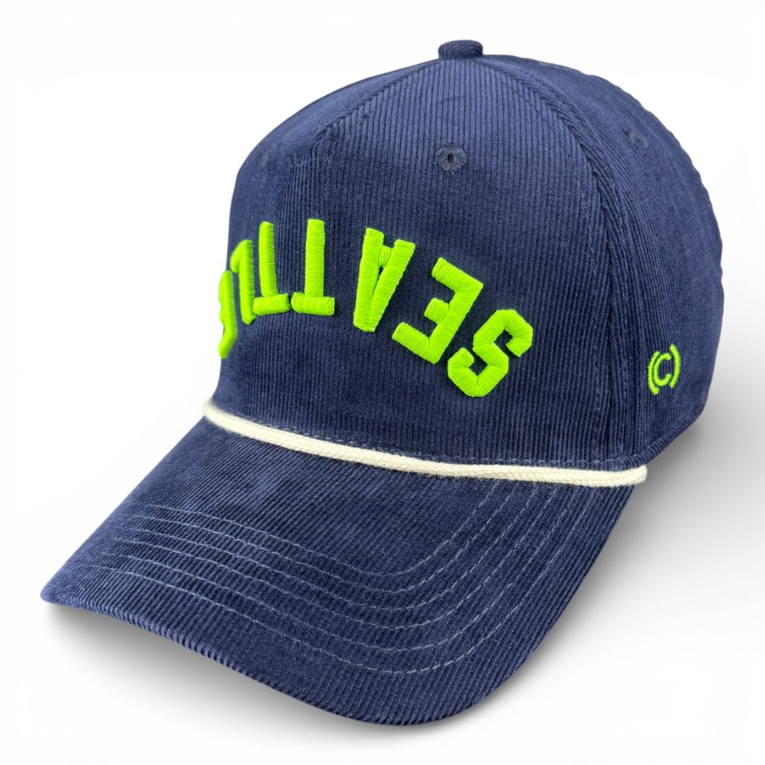 SEATTLE - Upside Down Navy Roped Micro-Corduroy Hat