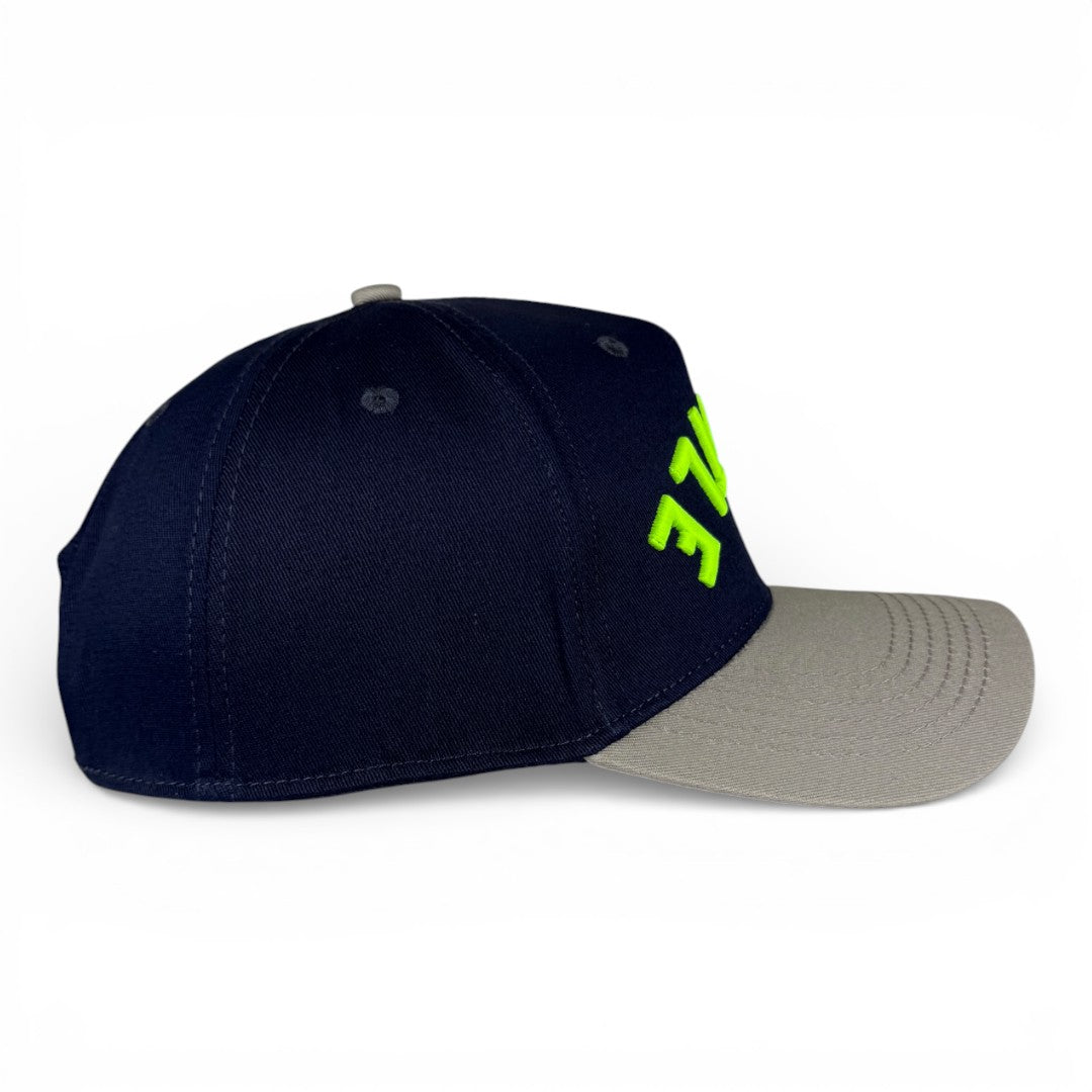 SEATTLE - Upside Down Navy and Silver Vintage Two Tone Hat