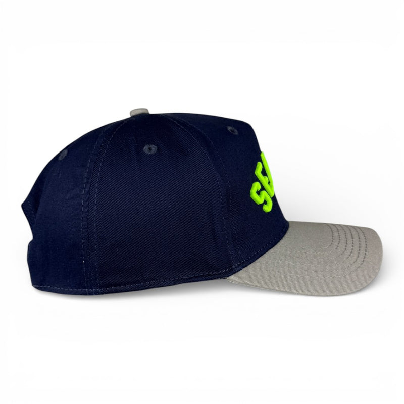 SEATTLE - Right Side Up Navy and Silver Vintage Two Tone Hat