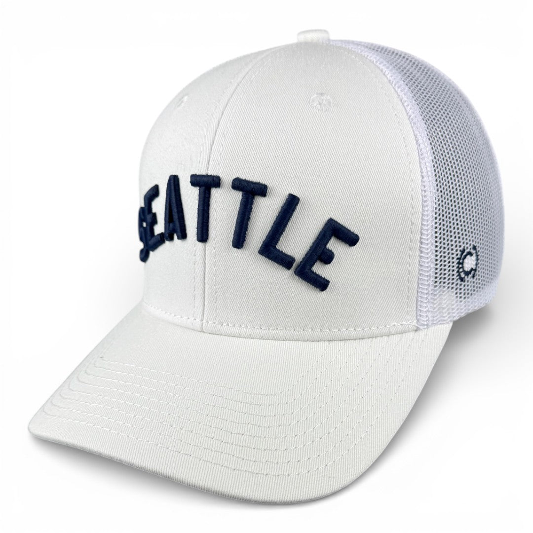 SEATTLE - Right Side Up White Trucker Hat