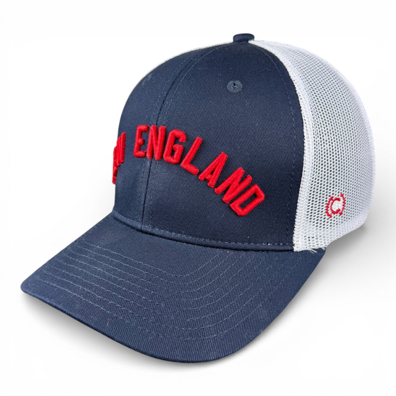 NEW ENGLAND - Right Side Up Navy And White Trucker Hat