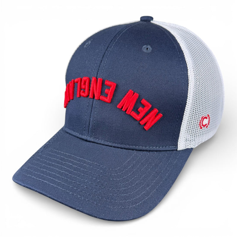 NEW ENGLAND - Upside Down Navy And White Trucker Hat