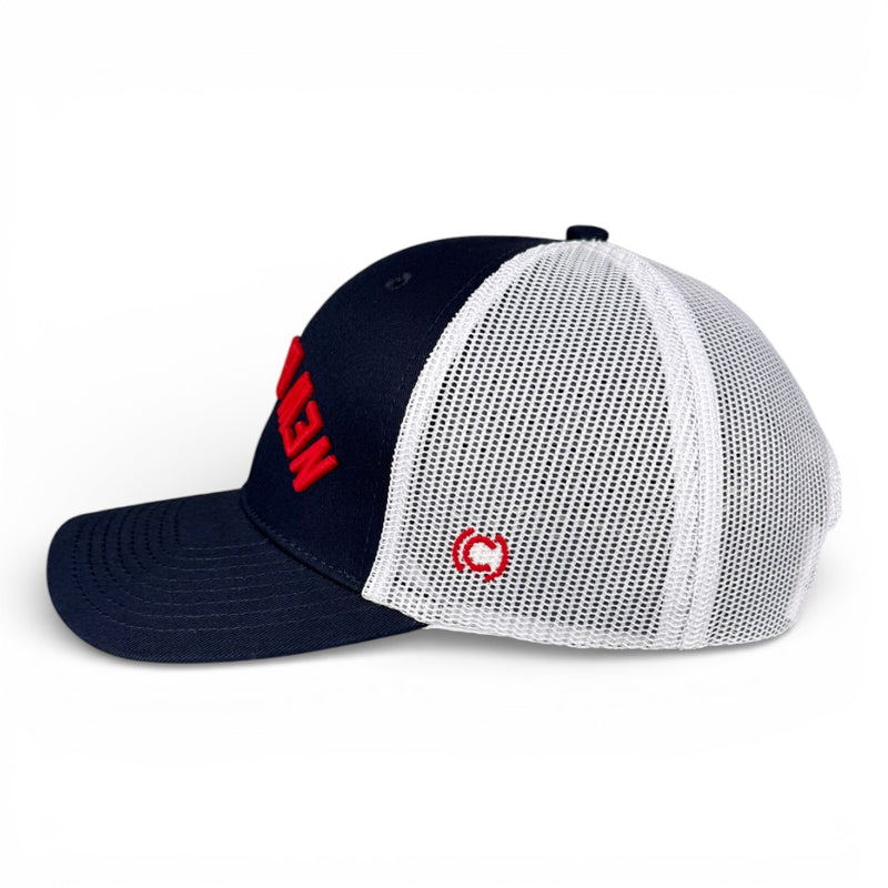 NEW ENGLAND - Upside Down Navy And White Trucker Hat