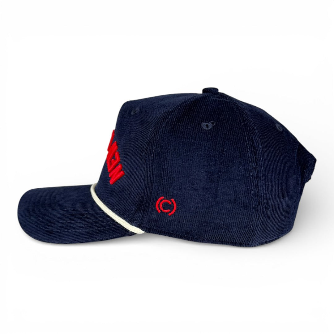 NEW ENGLAND - Upside Down Navy Roped Micro-Corduroy Hat