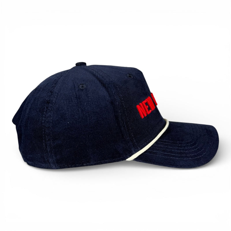 NEW ENGLAND - Right Side Up Navy Roped Micro-Corduroy Hat