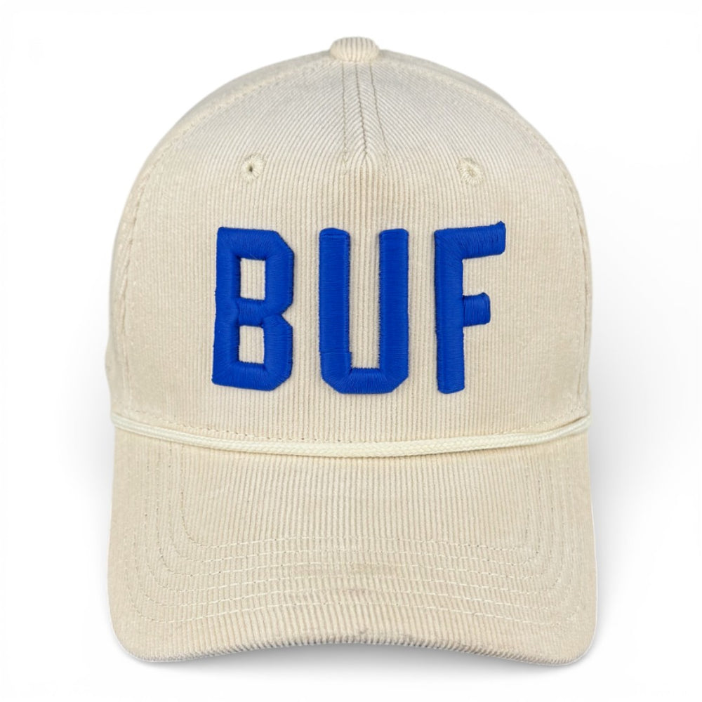 BUFFALO - Right Side Up Off-White Roped Micro-Corduroy Hat