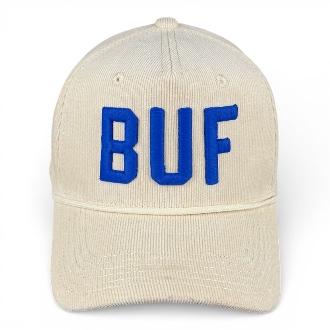 BUFFALO - Right Side Up Off-White Roped Micro-Corduroy Hat