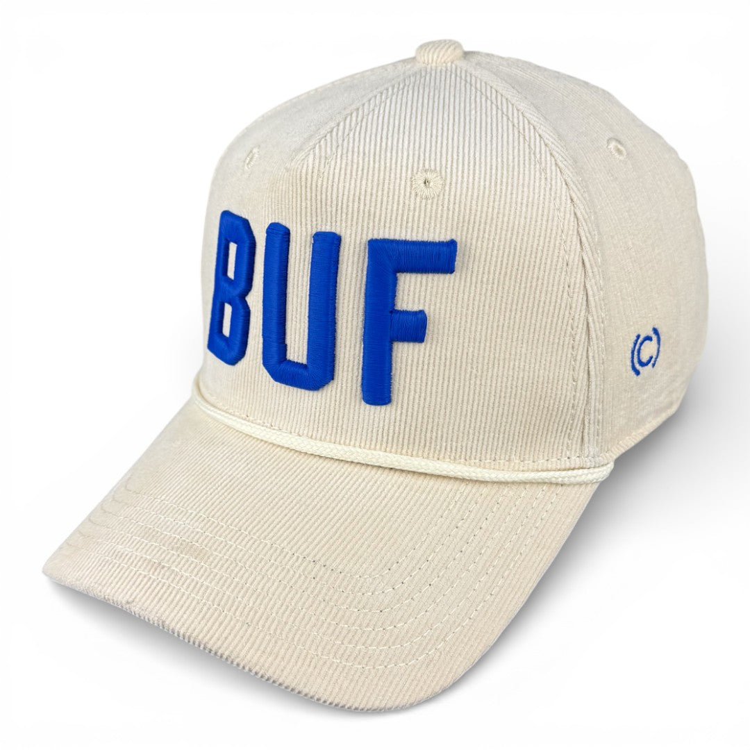 BUFFALO - Right Side Up Off-White Roped Micro-Corduroy Hat