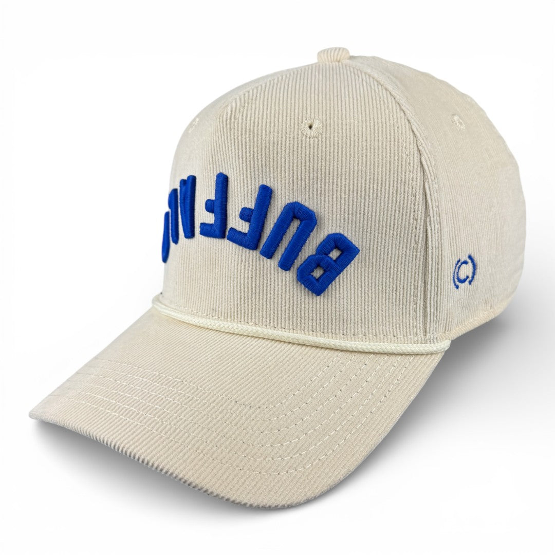 BUFFALO - Upside Down Off-White Roped Micro-Corduroy Hat