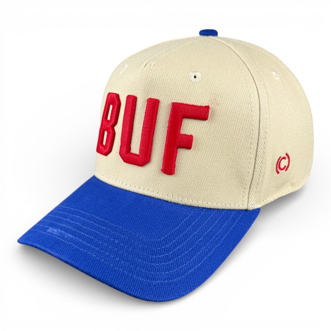 BUFFALO - Right Side Up Blue and Cream Vintage Two Tone Hat