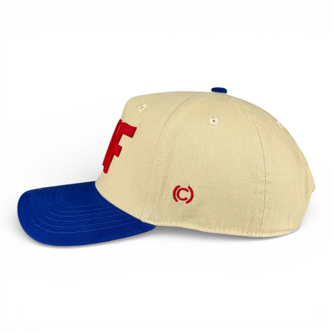 BUFFALO - Right Side Up Blue and Cream Vintage Two Tone Hat