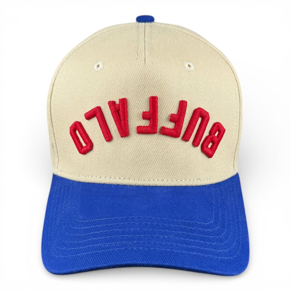 BUFFALO - Upside Down Blue and Cream Vintage Two Tone Hat